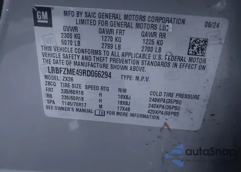 2024 Buick Envision Preferred Awd from USA, damaged, VIN LRBFZME49RD066294